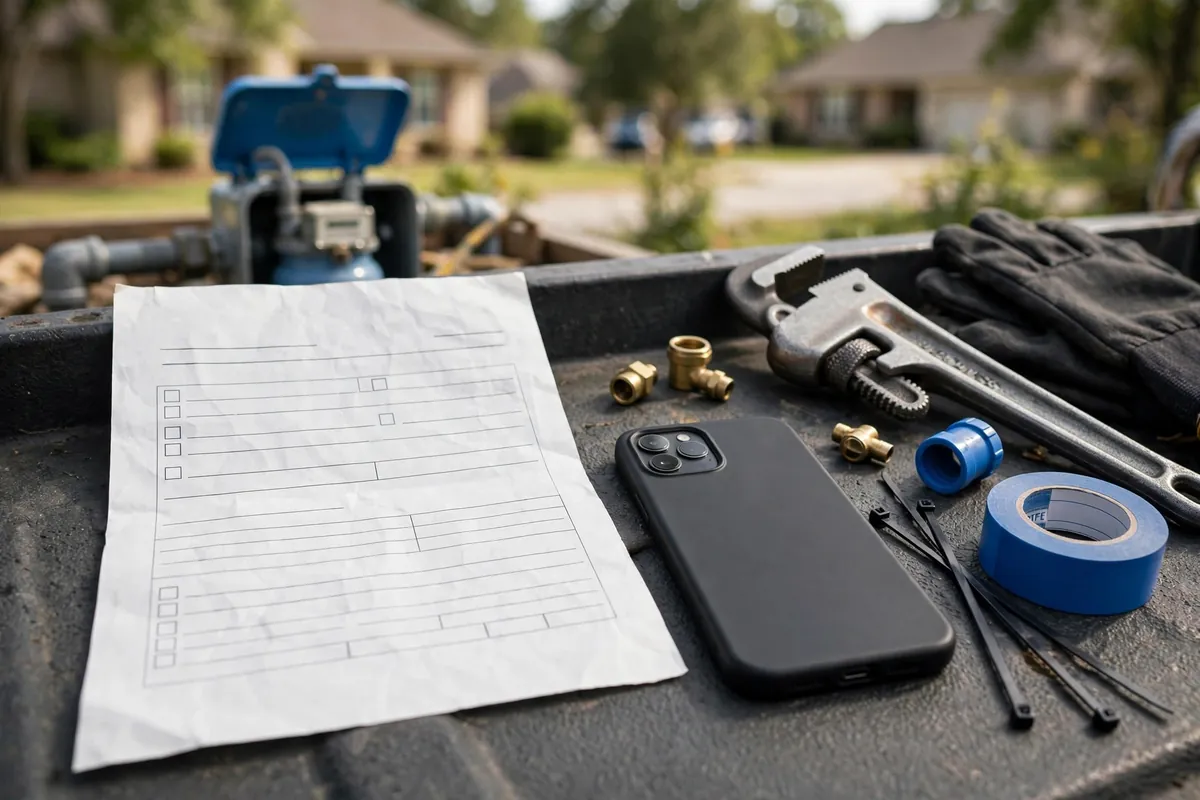 Water bill next to a phone